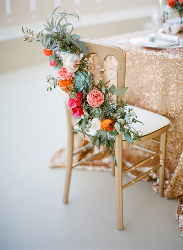 flowers - chair decoration - wedding