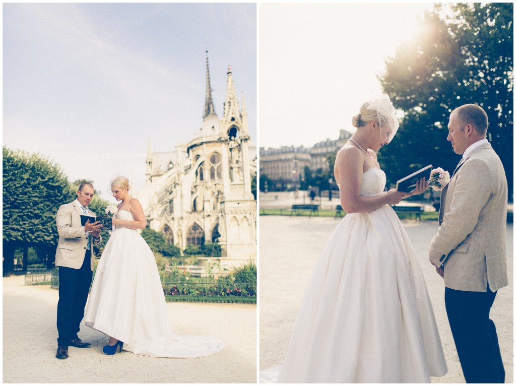 Wedding Park Paris Square with notre dame paris