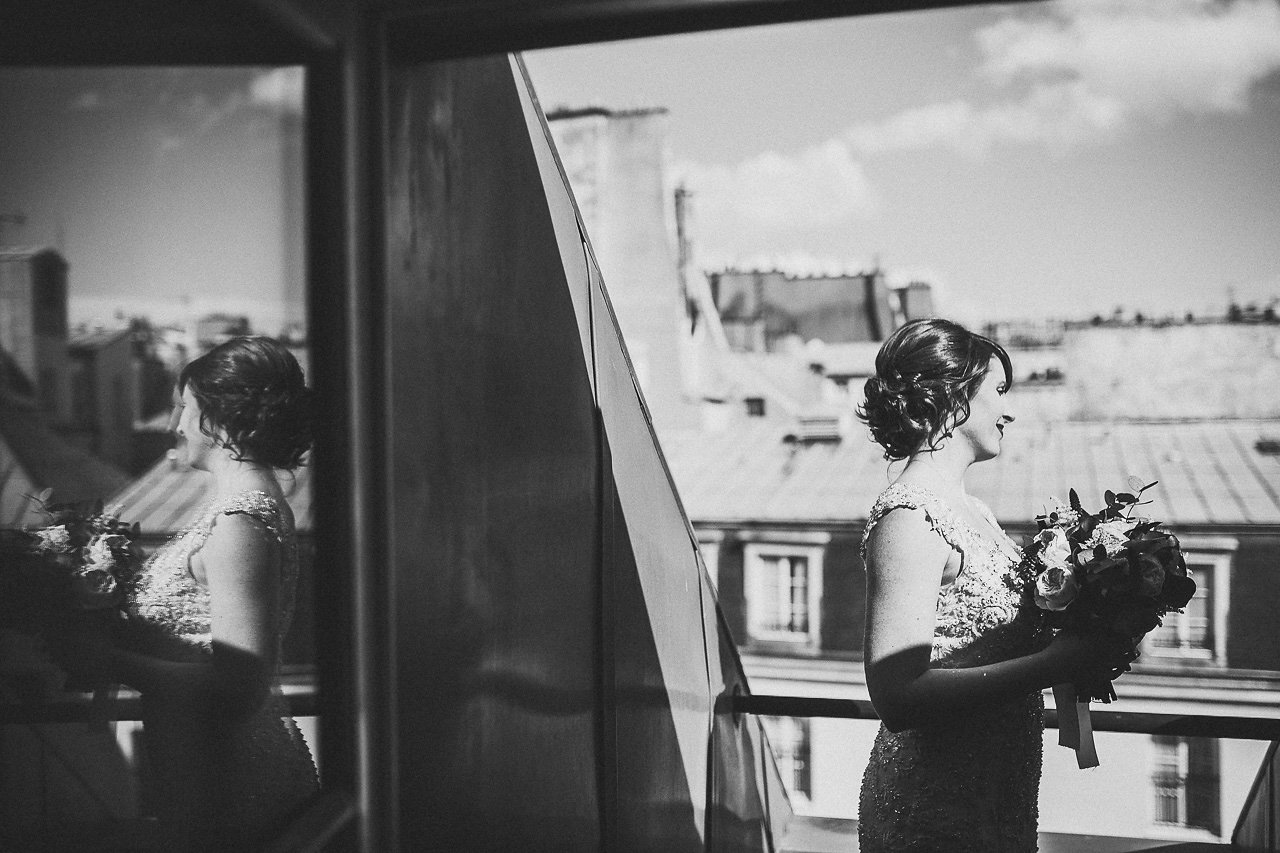 Paris Wedding with rooftops 